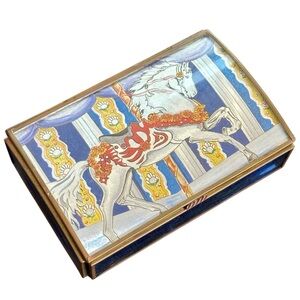 Via Vermont Vintage Elegant Carousel Horse Design Trinket Music Box